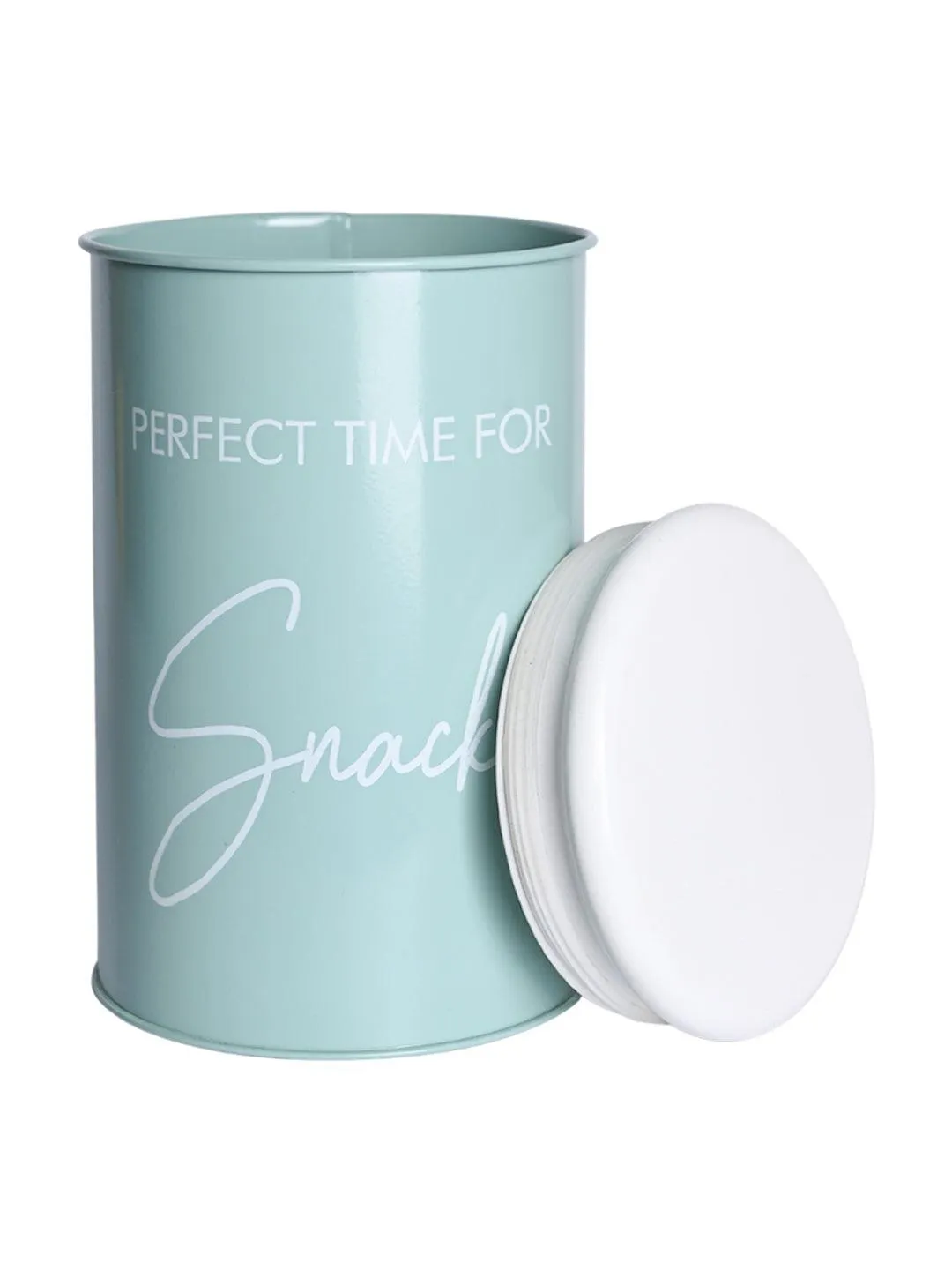 Metal Snacks Storage Jar - Light Green, 900 Ml