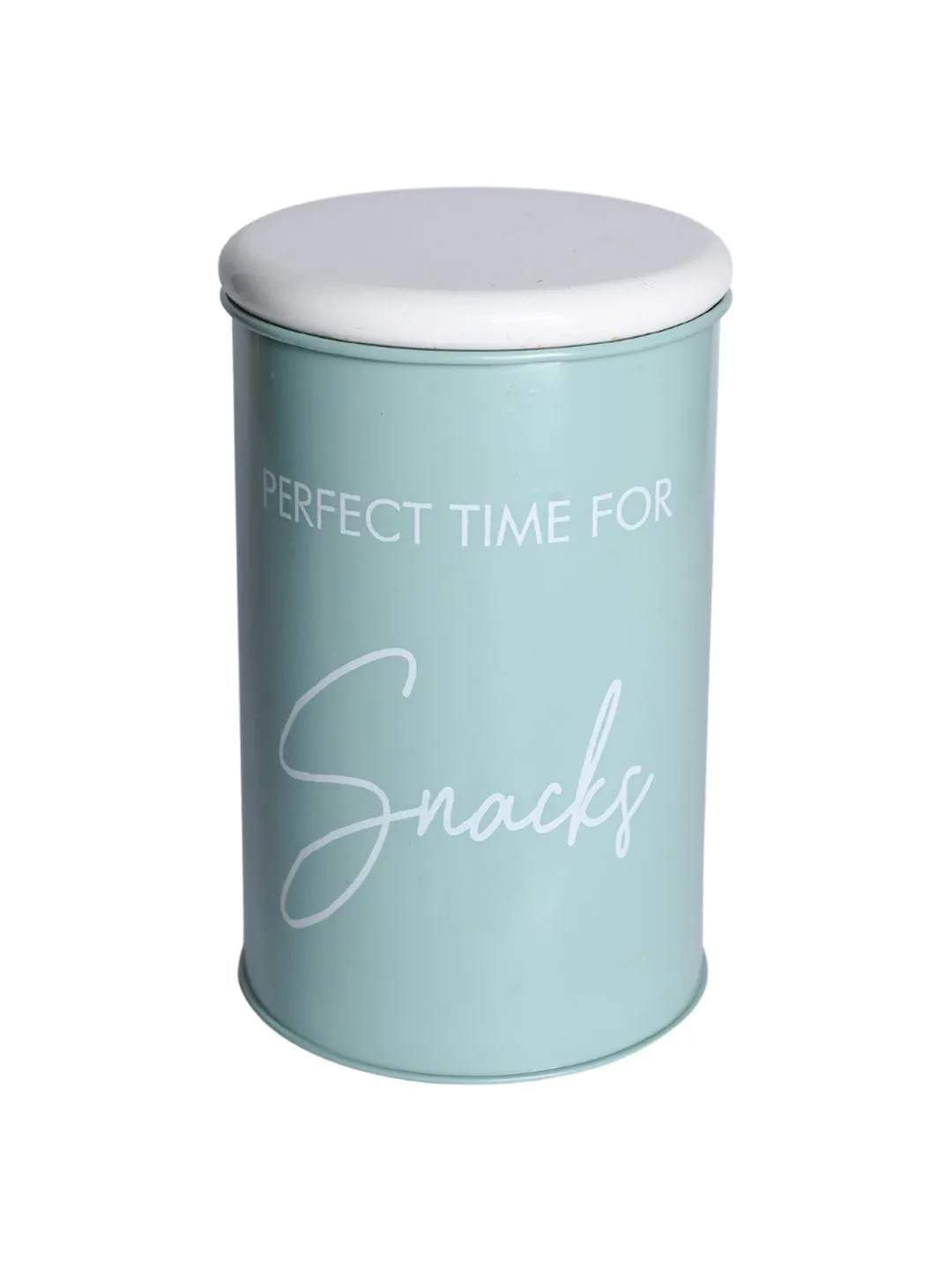 Metal Snacks Storage Jar - Light Green, 900 Ml