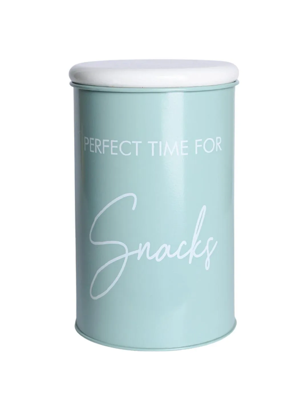 Metal Snacks Storage Jar - Light Green, 900 Ml