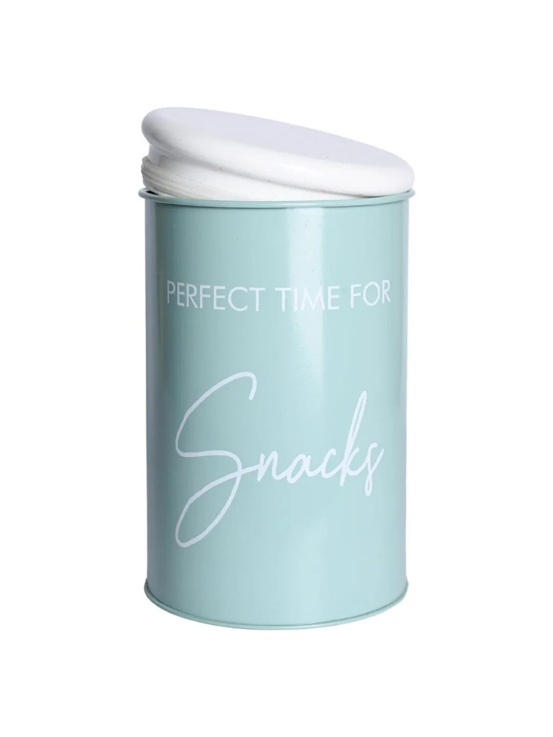 Metal Snacks Storage Jar - Light Green, 900 Ml