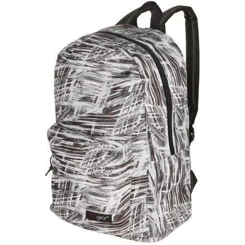 MGgear 17-inch Black & White Abstract Pattern School Backpack