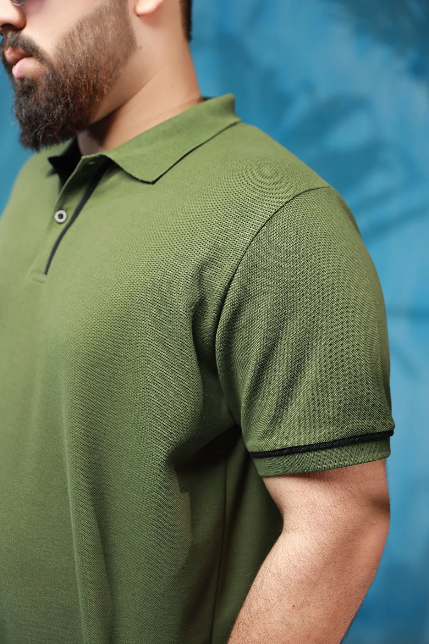 Minimal Green Polo (Plus Size) - P21 - MP0037P