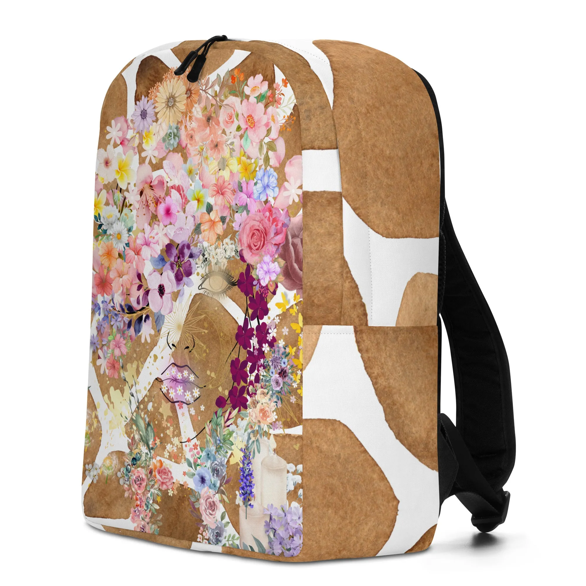 Minimalist Backpack Floral Woman Boho design