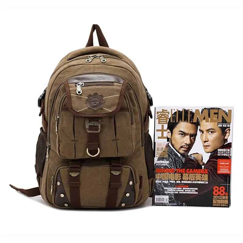 MROYALE™ Men's Unique Vintage Canvas Traveller Backpack