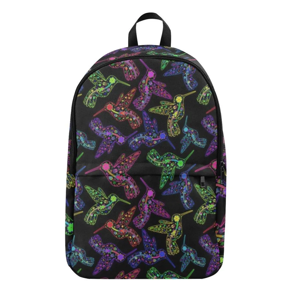 Neon Floral Hummingbirds Backpack for Adult