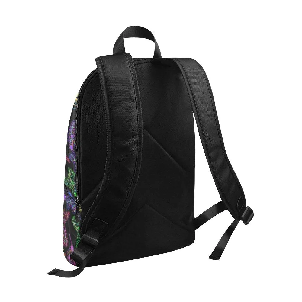 Neon Floral Hummingbirds Backpack for Adult