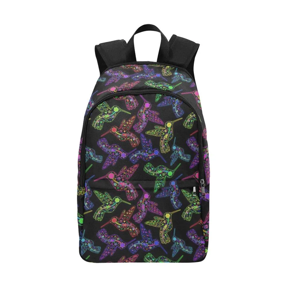 Neon Floral Hummingbirds Backpack for Adult