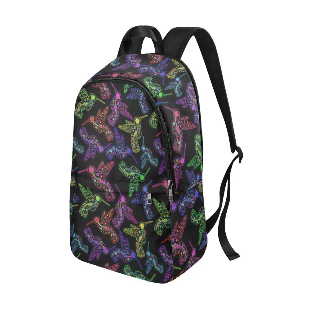 Neon Floral Hummingbirds Backpack for Adult