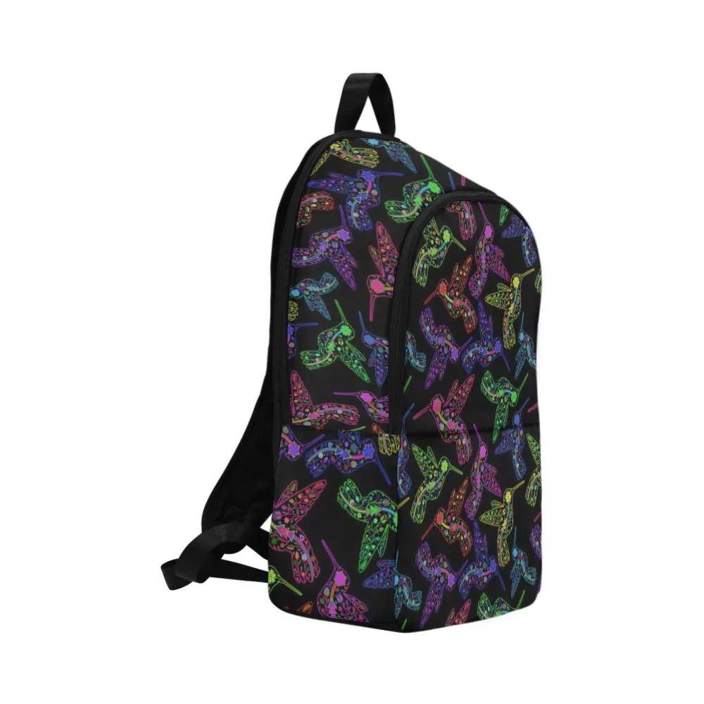 Neon Floral Hummingbirds Backpack for Adult