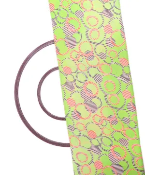 Neon Green Colour Abstract Print Crepe Fabric