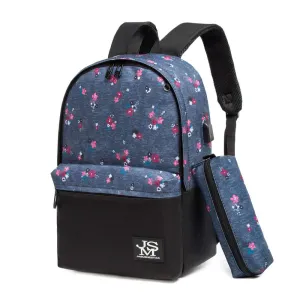 (NET)Girls Floral Backpack 2 pcs