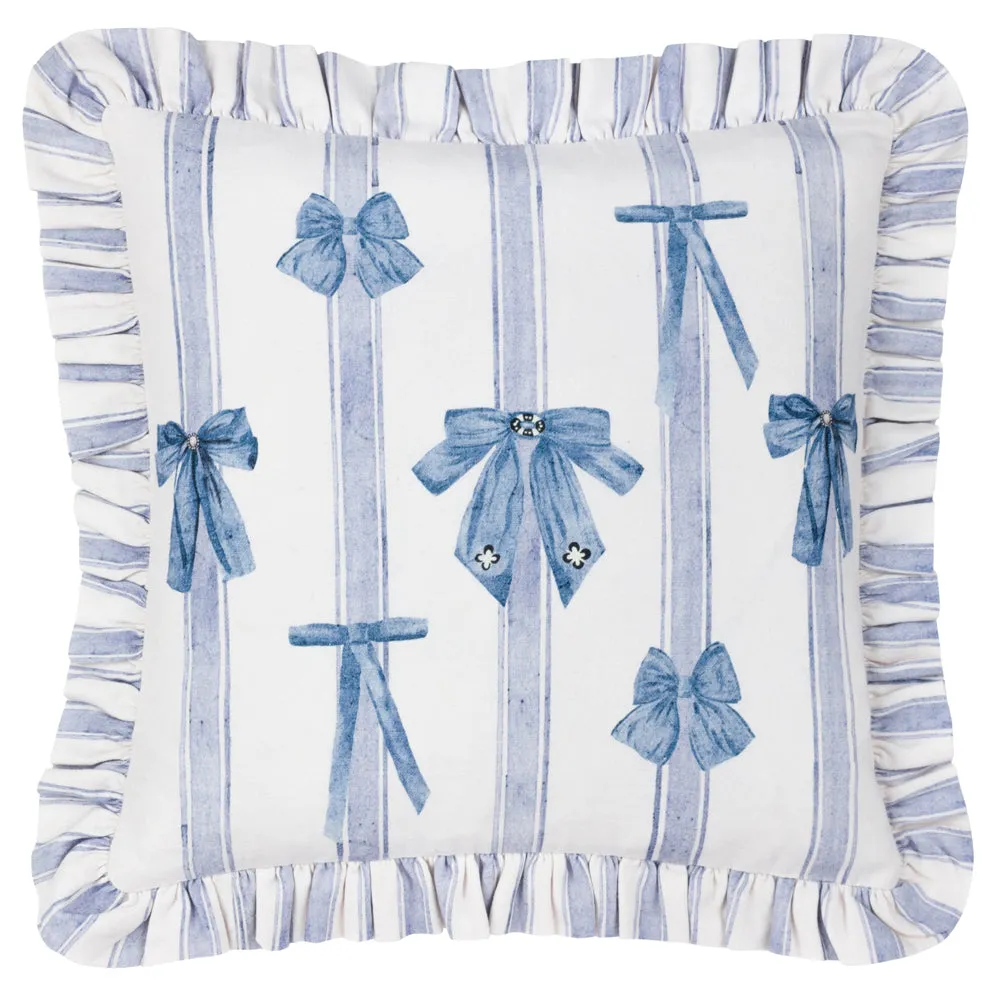 Noortje Ruffle Bows Printed Cushion Multicolour