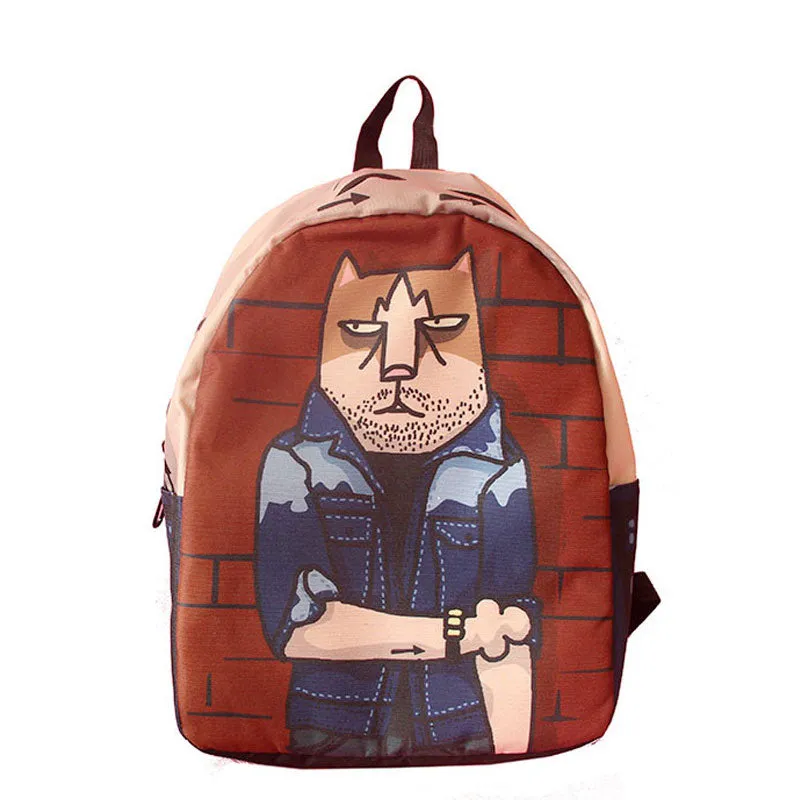 Novelty Creative Canvas Cat Backpack