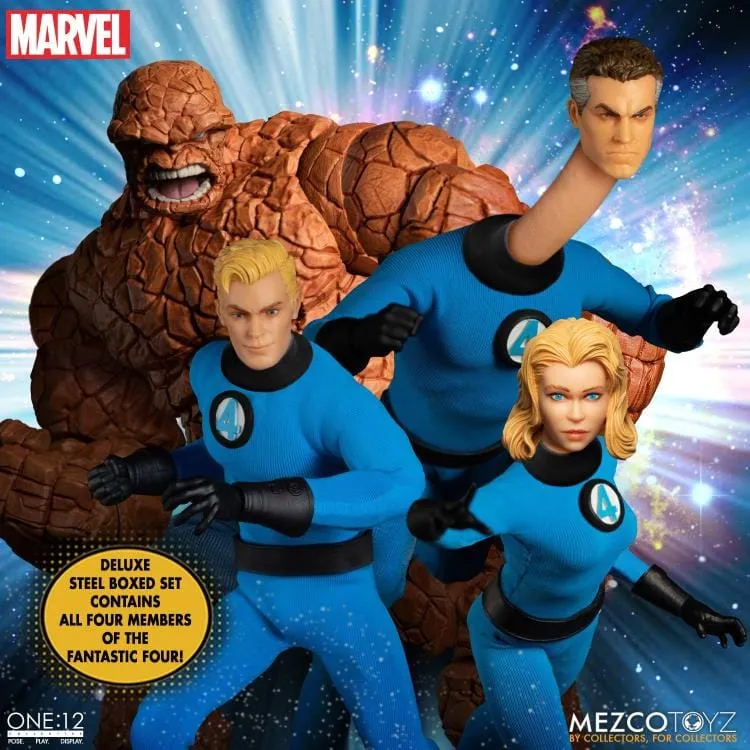 One:12 Collective Marvel Fantastic Four Deluxe Steel Boxed Action Figure Set