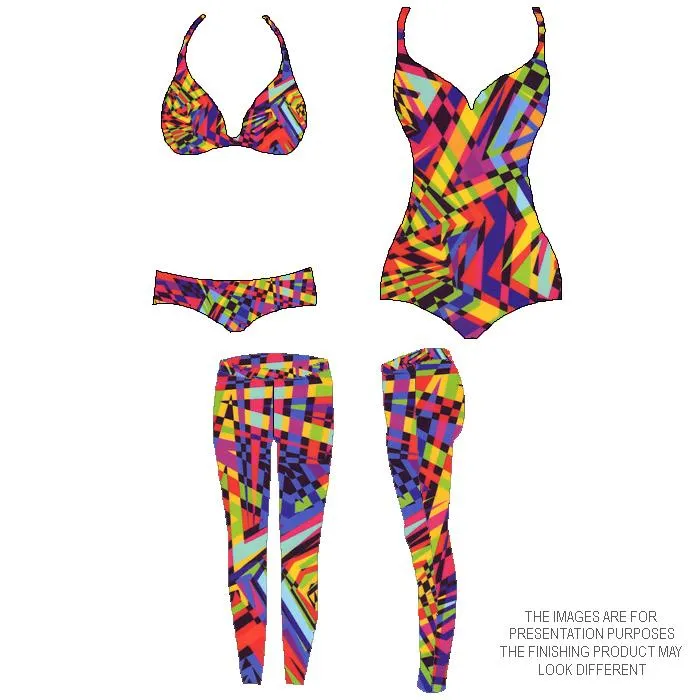 P-SPT101-0 | abstract, multi-color, geometric, Printed Spandex