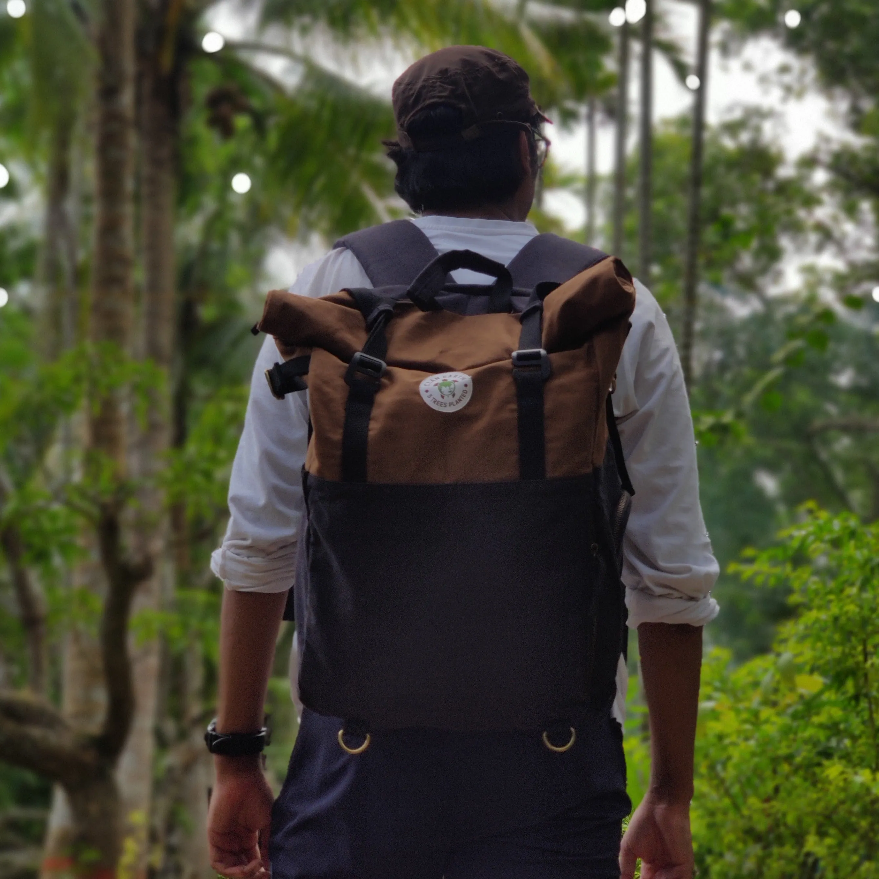 Pangolin Backpack - Camel Brown - Sustainable Eco Canvas Hyper-Functional Rolltop Travel Backpack