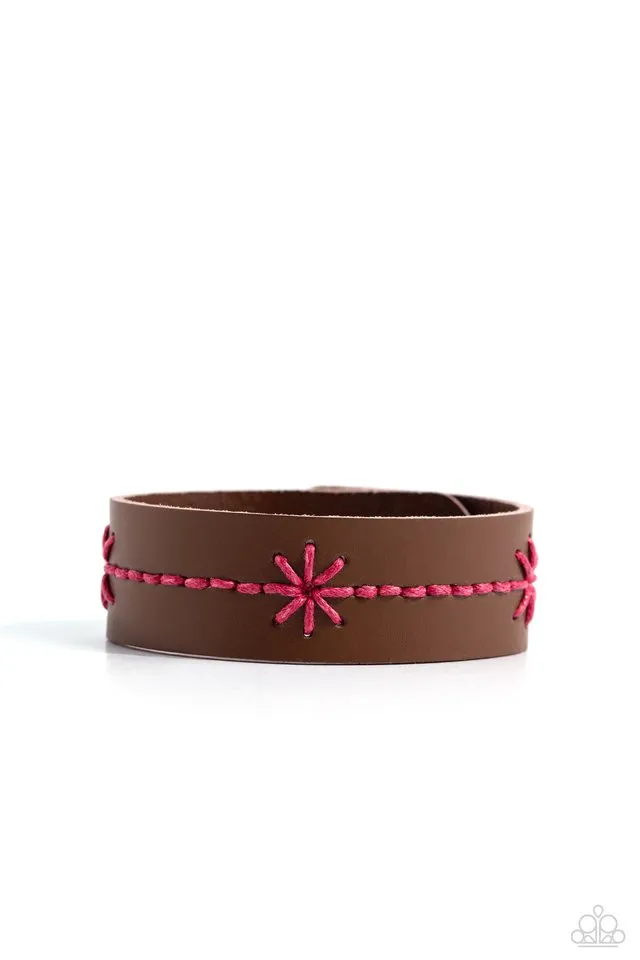 Paparazzi Bracelet ~ Cross-Stitched Gardens - Pink