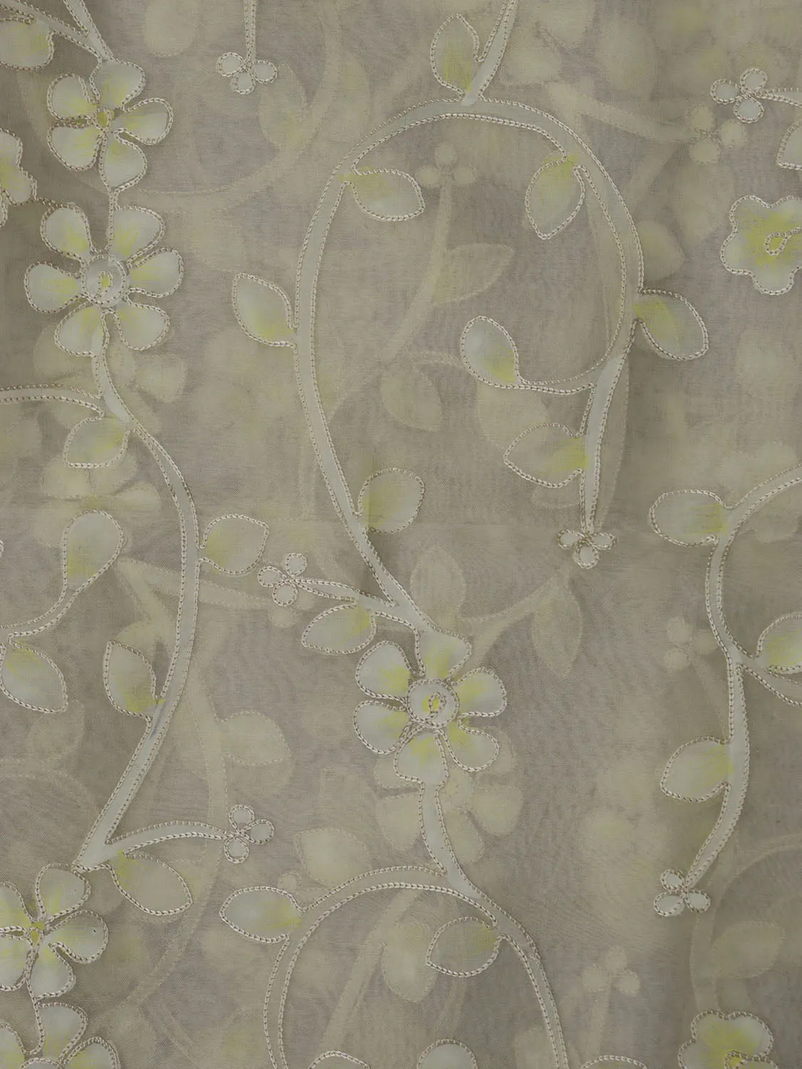 Pastel Banarasi Kora Silk: Embroidered Brush Dyed Fabric (1.5M)