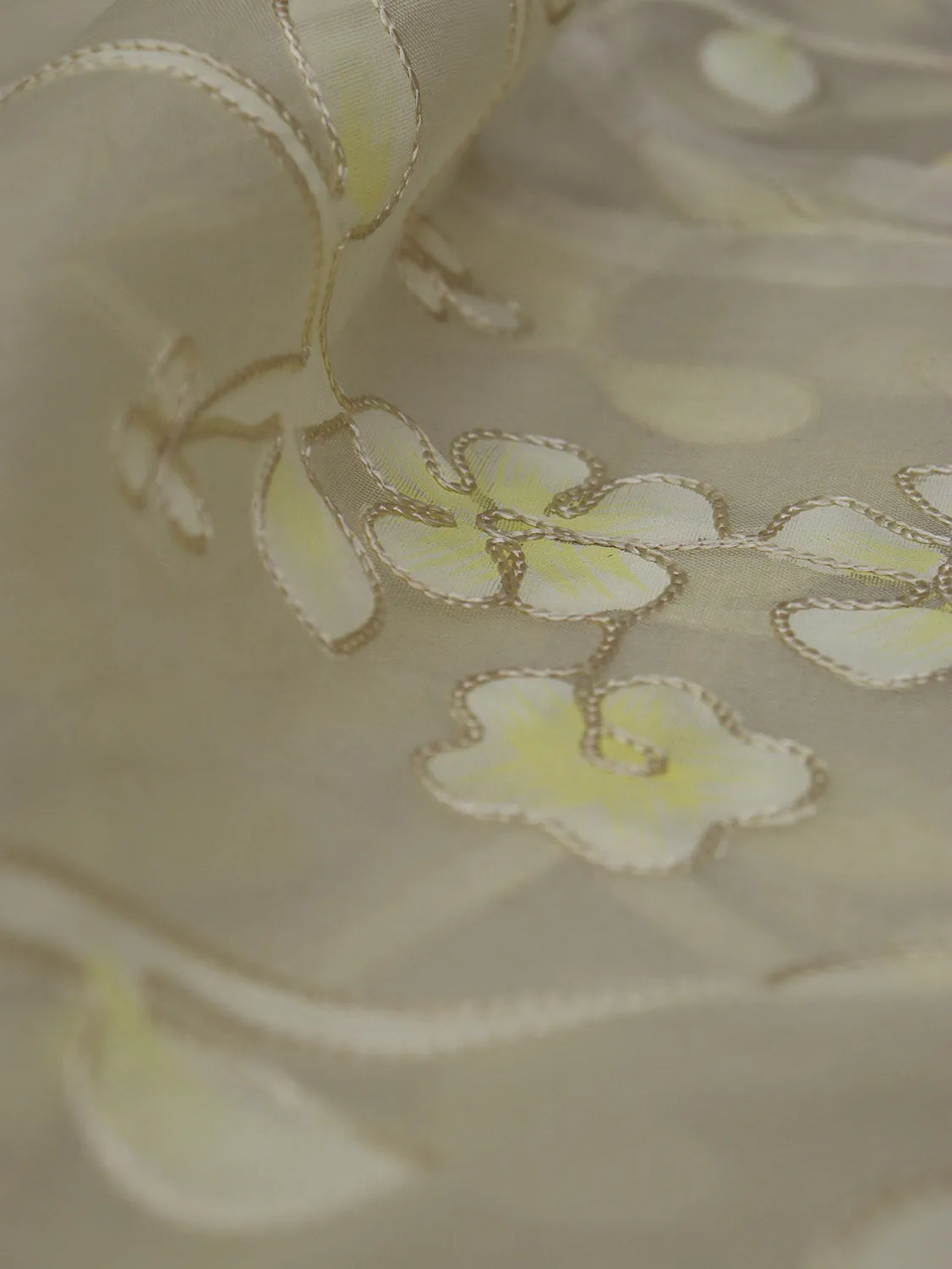 Pastel Banarasi Kora Silk: Embroidered Brush Dyed Fabric (1.5M)