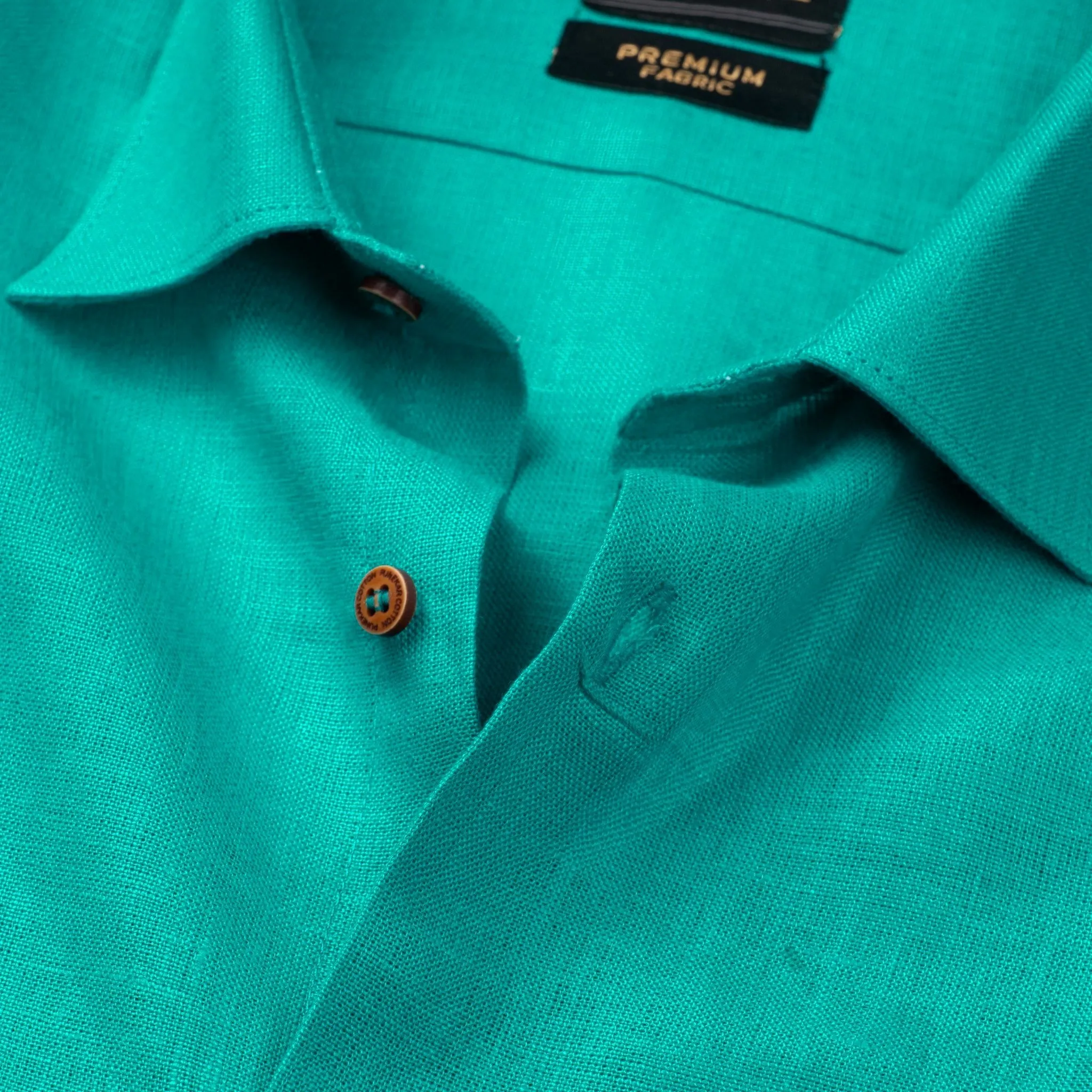 Peacock Green Color Prime Linen Shirt For Men