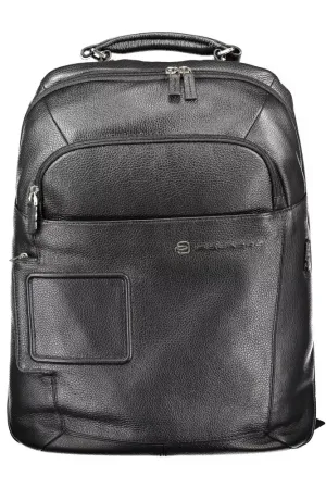 Piquadro Black Leather Men Backpack