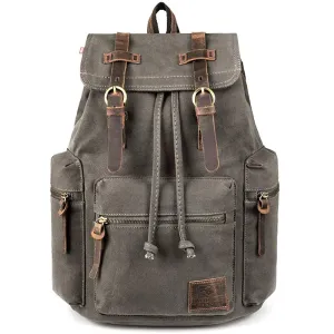 P.KU.VDSL Canvas Vintage Backpack | A-armygreen-large