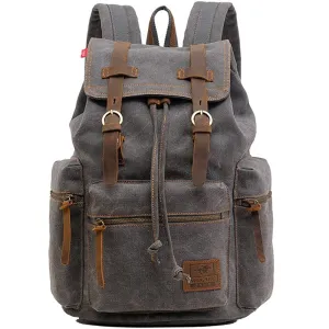 P.KU.VDSL Canvas Vintage Backpack | A-grey-large