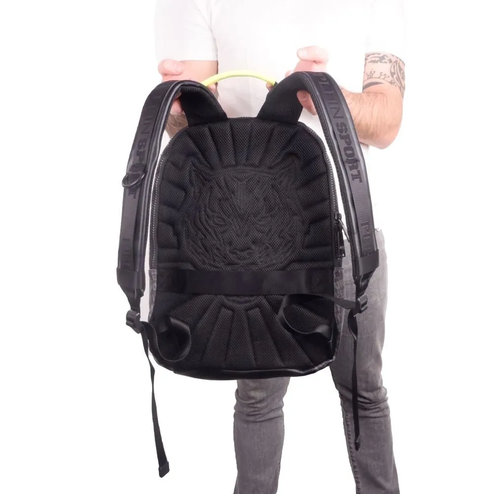 Plein Sport Black Polyamide Men Backpack