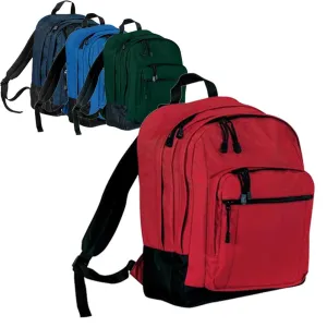 Polyester Backpack With Front Zippered Pocket