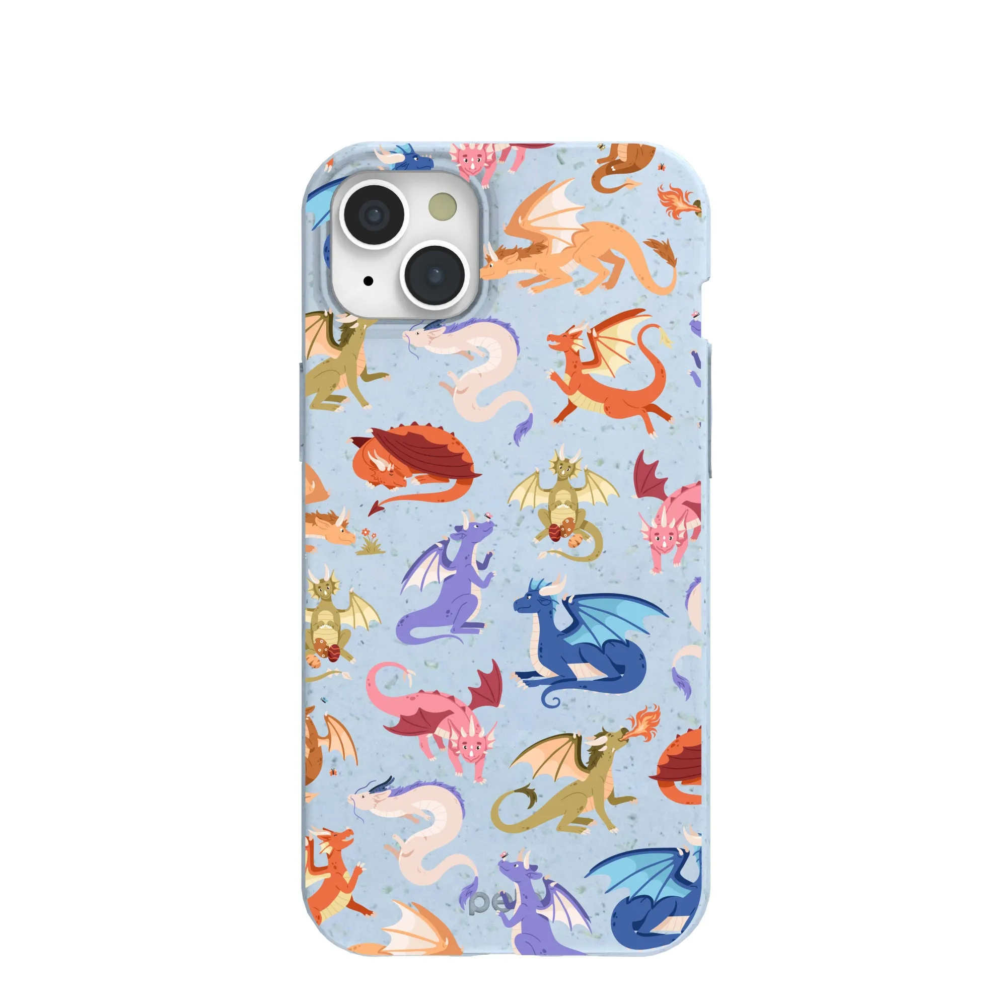 Powder Blue Dragon Cuties iPhone 15 Plus Case