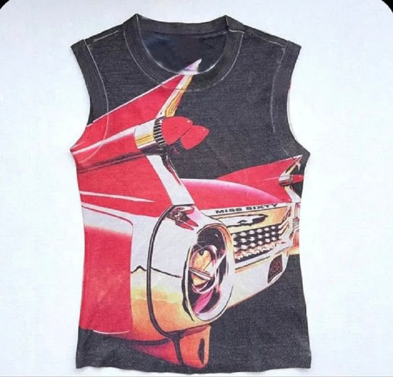 Printed Car Stylish Tank Top