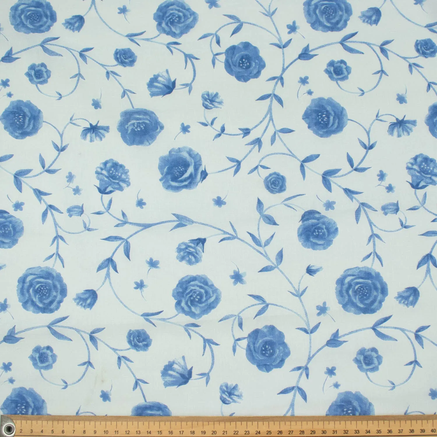 Printed Cotton Voile Design-84 Blue Flowers