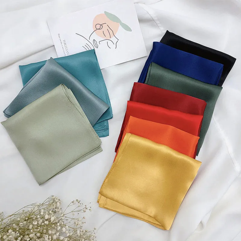 Pure Silk Solid Color Square Scarf 53x53cm/21