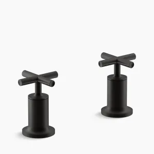 Purist Cross Handle Bath Valve Trim in Matte Black