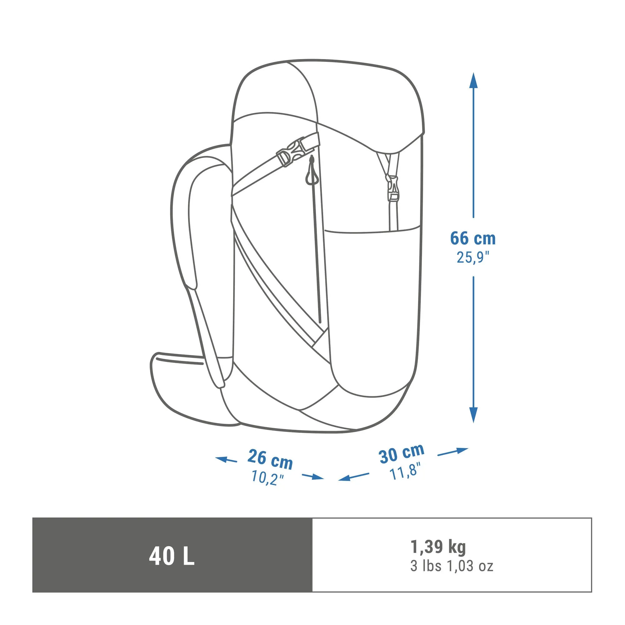 Quechua MH500 40L Hiking Backpack