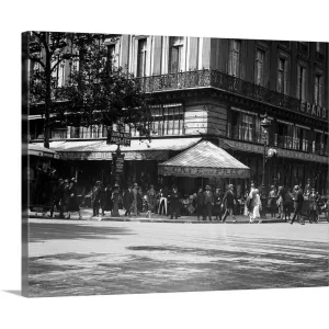 "1920's Cafe De La Paix In The Grand Hotel Paris France" Canvas Wall Art