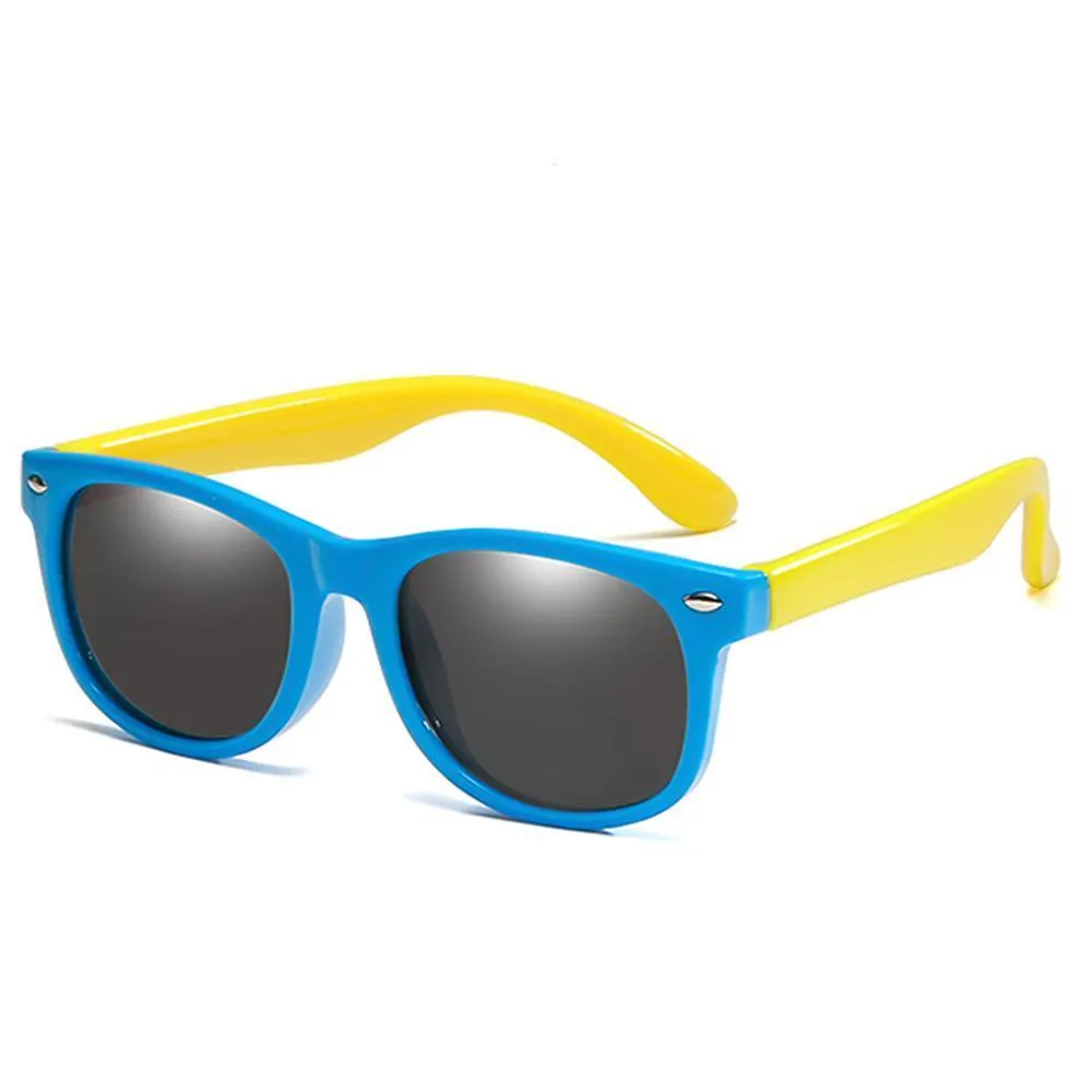 Rainbow - (Age 3-12)Kids UV400 Protective Polarized Sunglasses-Blue&Yellow