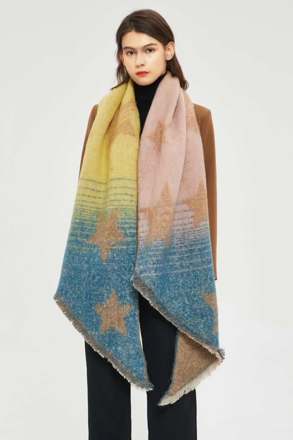 Raw Edge Polyester Scarf - Trendy and Lightweight