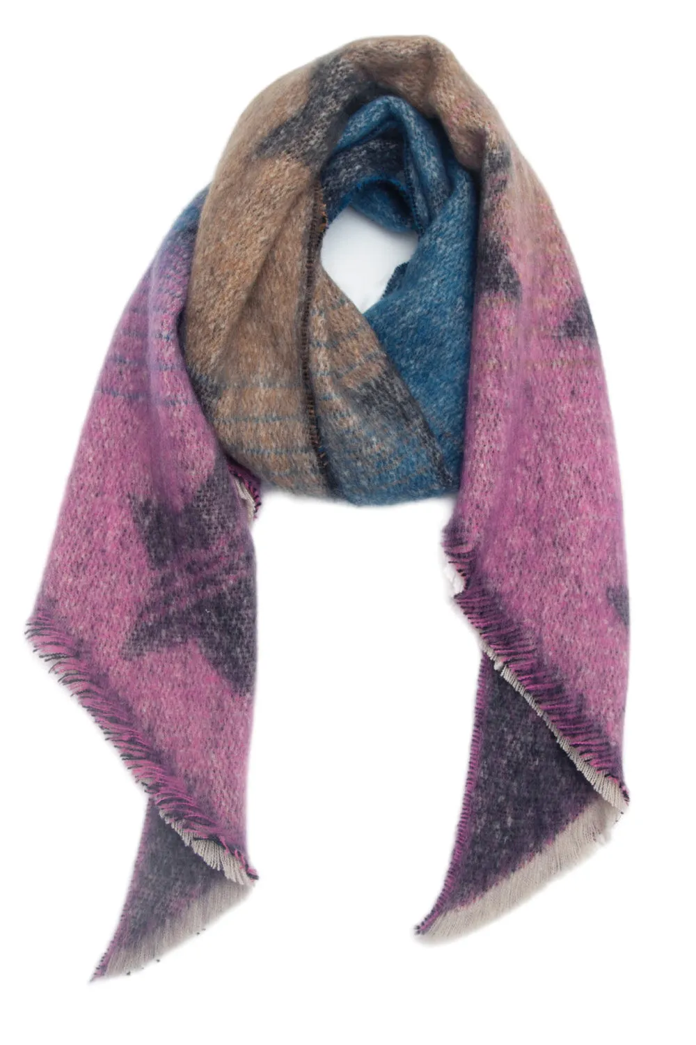 Raw Edge Polyester Scarf - Trendy and Lightweight