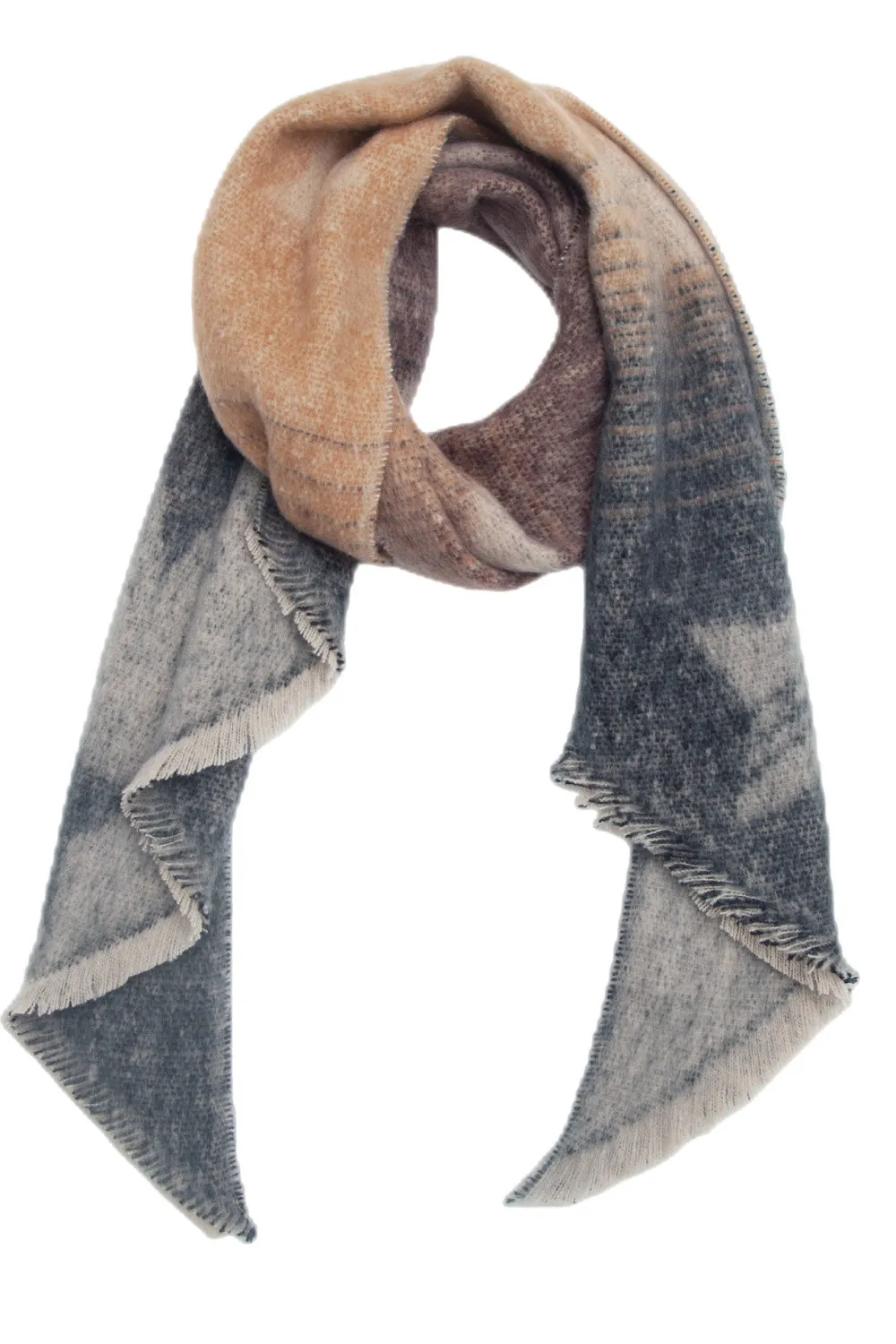 Raw Edge Polyester Scarf - Trendy and Lightweight