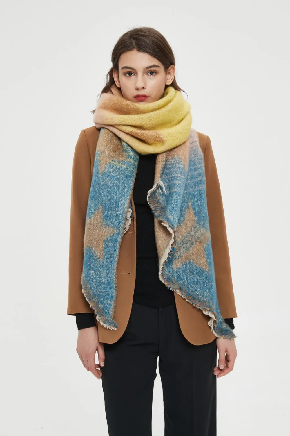 Raw Edge Polyester Scarf - Trendy and Lightweight