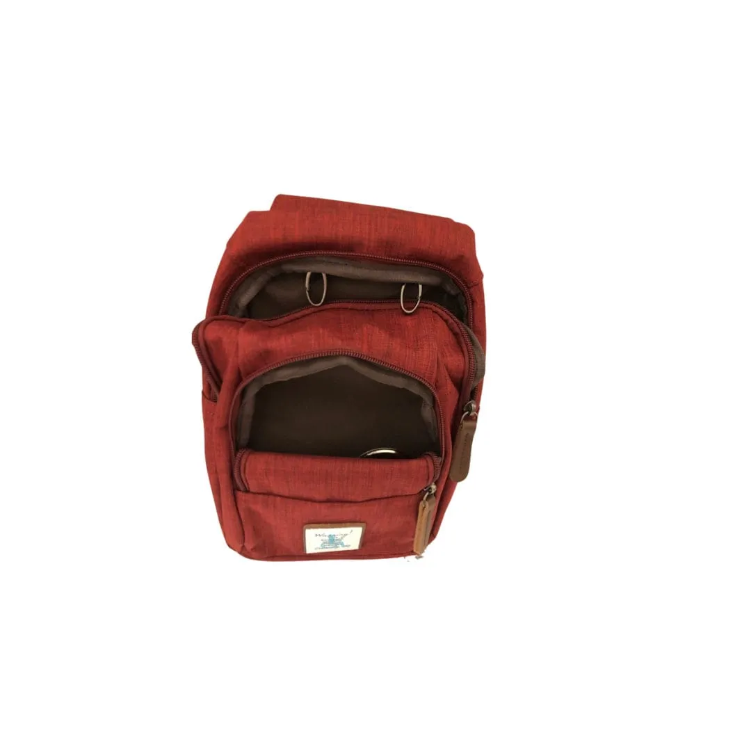 Red Canvas Sling Backpack