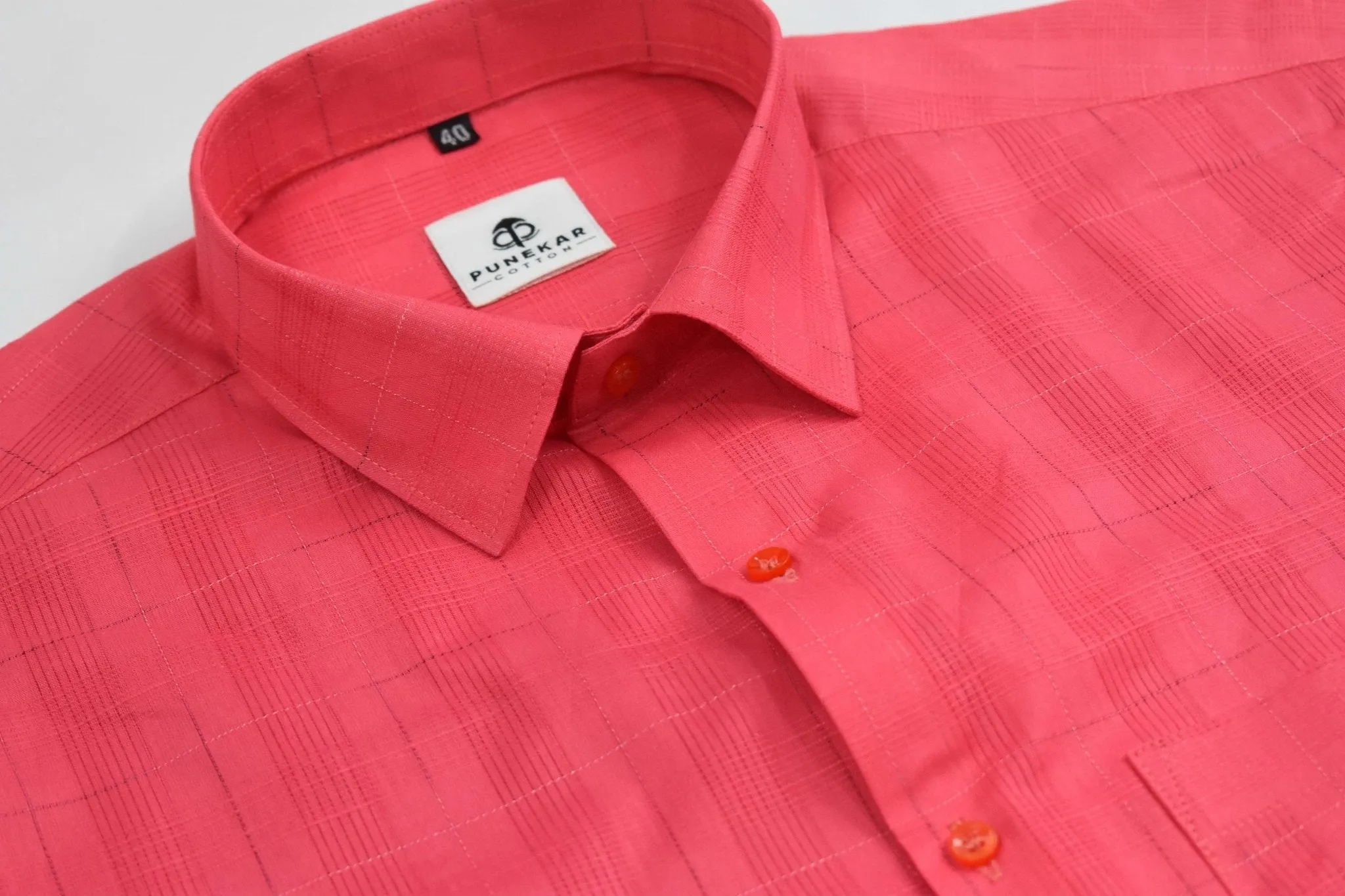 Red Color Pure Cotton Shirts For Men