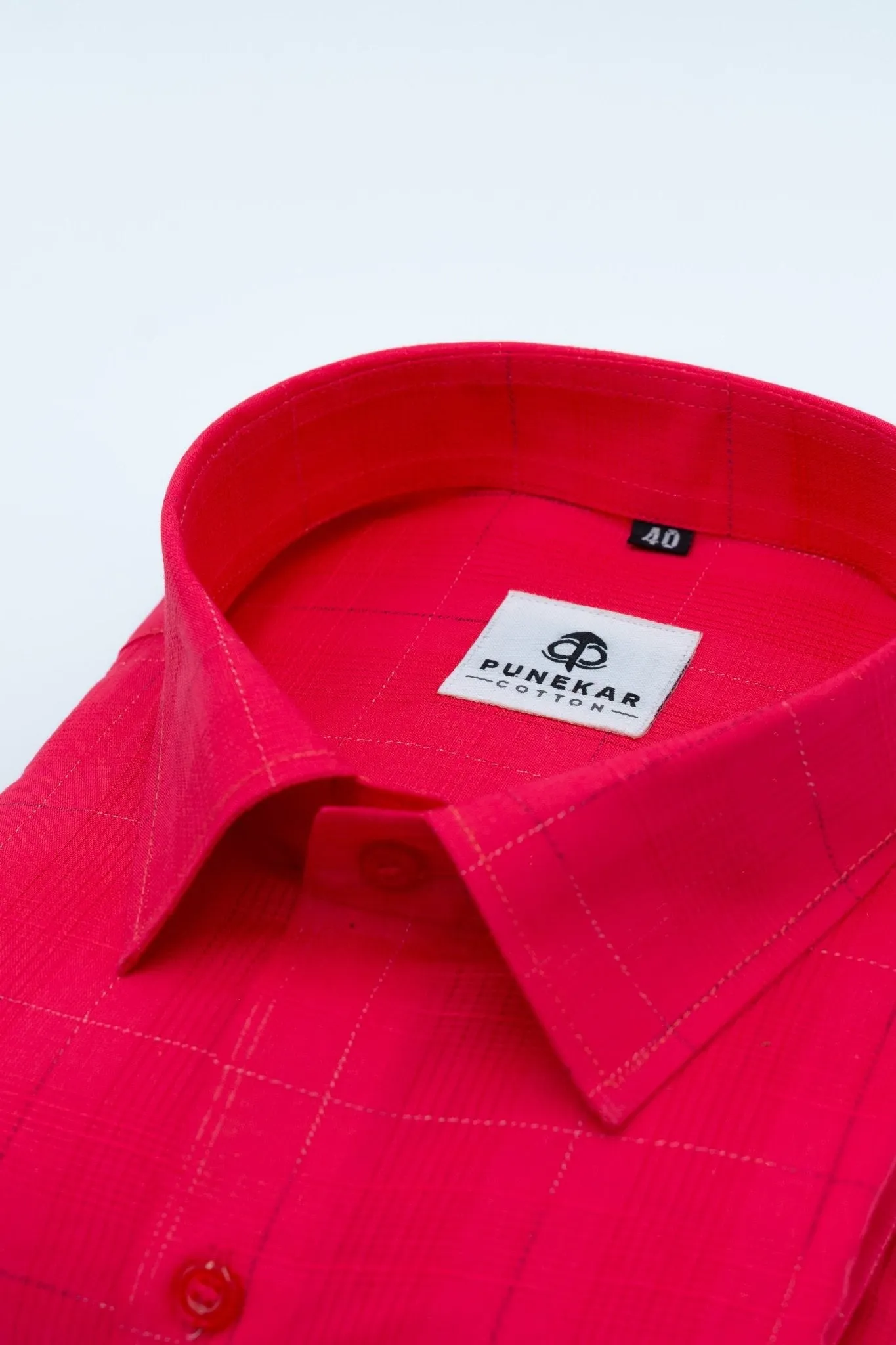 Red Color Pure Cotton Shirts For Men