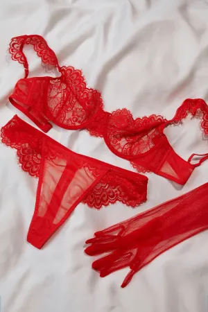 Red Lace Lingerie Set