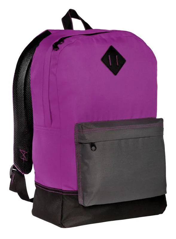 Retro Backpack with Multiple Pockets and Media Port