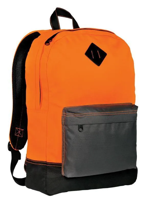 Retro Backpack with Multiple Pockets and Media Port