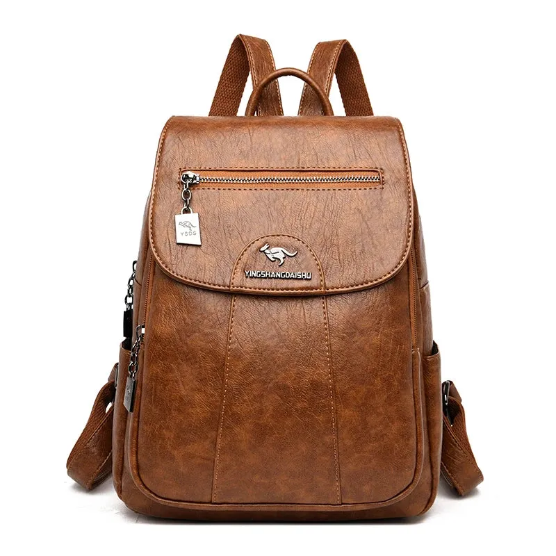 Retro Soft Leather Women's Backpack