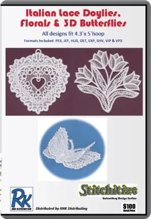 RNK EMBROIDERY DESIGN COLLECTIONS ITALIAN LACE DOYLIES  FLORALS