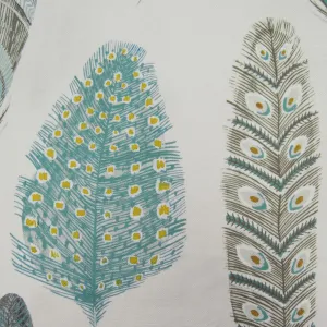 Samui Printed Linen Fabric (By The Metre) Peacock